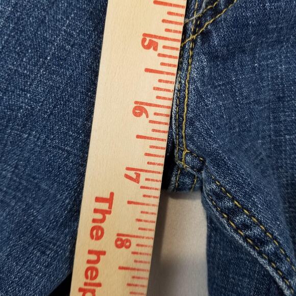 Levis 524 Jeans Womens 8 Too Superlow Flare 90s Stretch Floral Embroidered Denim - Picture 11 of 13